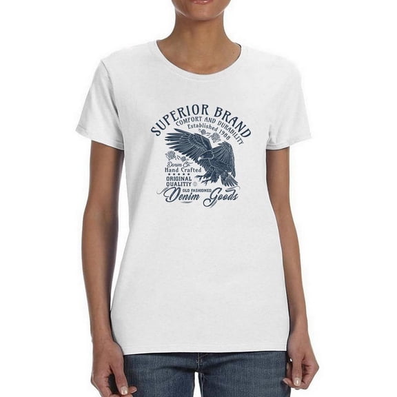 Retro College Superior Denim Shaped T-Shirt Women -Image by Shutterstock, Female x-Large