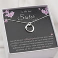 thumbnail image 3 of Anavia Sister Necklace, to the Best Sister Ever Gift 925 Sterling Silver Two Circles Overlap Necklace, Birthday Gift for Big Sister, 3 of 10