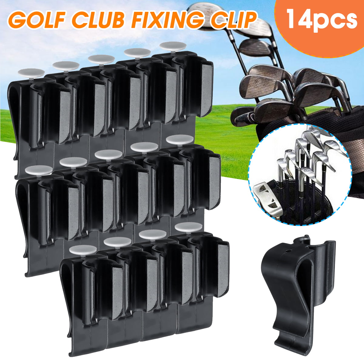 14Pcs Set Golf Bag Organizer Clubs Fixing Clips Kit for Putter 