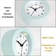 thumbnail image 2 of Reloj despertador redondo de madera de 3 pulgadas con números arábigos, silencioso, retroiluminado, funciona con pilas, color cian, 2 of 5