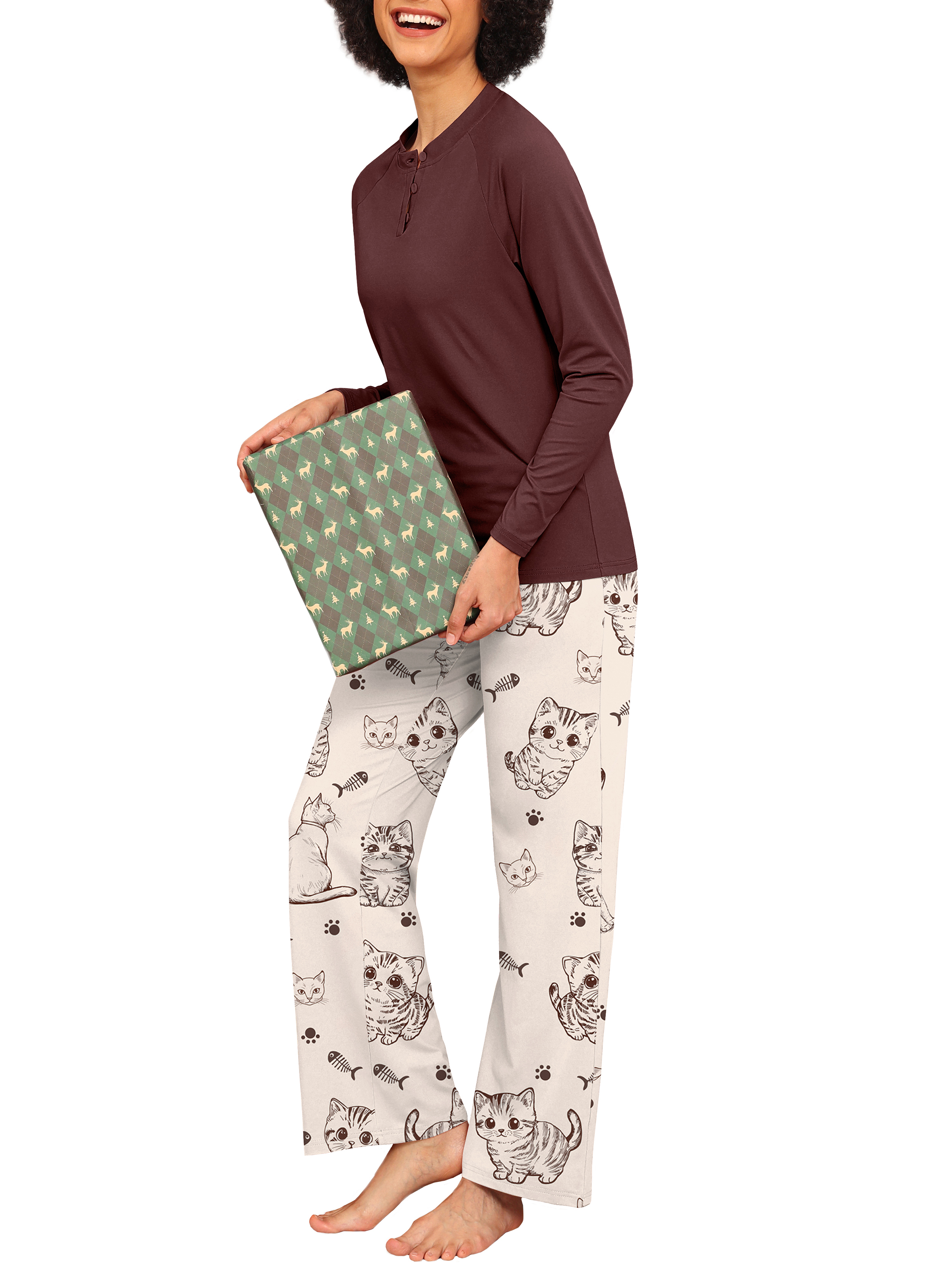 MINTREUS Women's Long Sleeve Pajama Set with Pockets photo 5