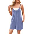 thumbnail image 2 of GZWYHT Rompers for Women Overalls for Women Women's Summer Hot Overalls Versatile Pocket Straight Jumpsuit Women Straight Jumpsuit Women Lounge Sets for Women Casual Jumpsuits for Women Blue L, 2 of 9