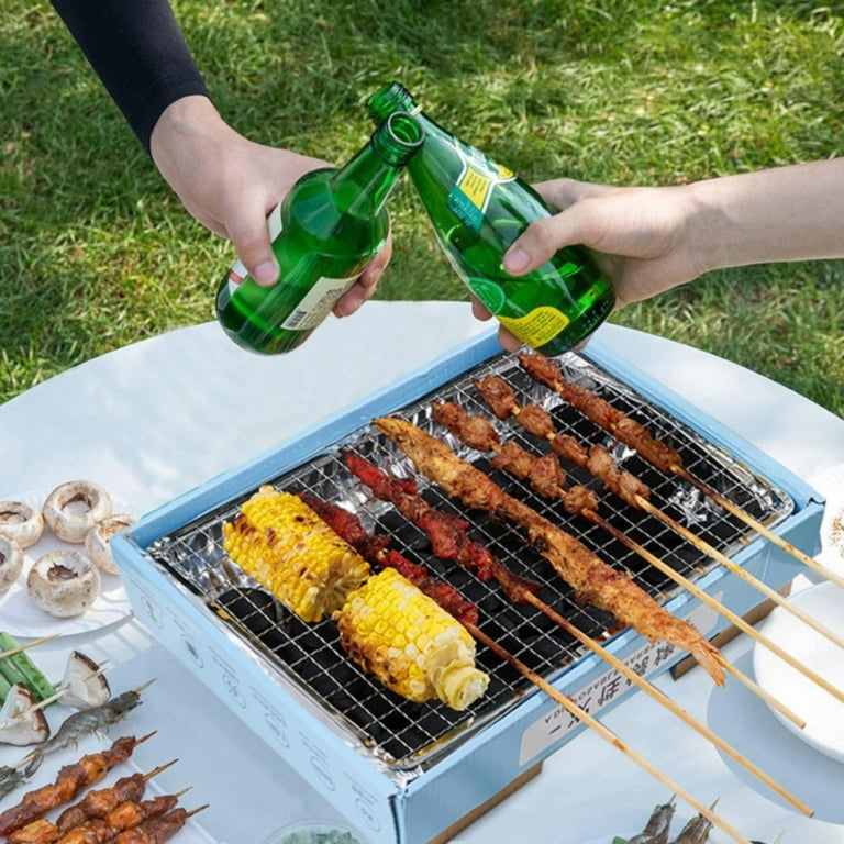 Clearance Sunggoko Charcoal Grill Disposable Grill With 30 Of Fast Burning Portable Barbecue Grill Small Grill For Backyard Camping Yachts