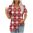 thumbnail image 1 of Camisetas de Manga Corta para Mujeres Moda Impresa Cuello Redondo Camiseta, Lentejuelas Detalle para Primavera Verano Casual Y Fiesta, 1 of 9