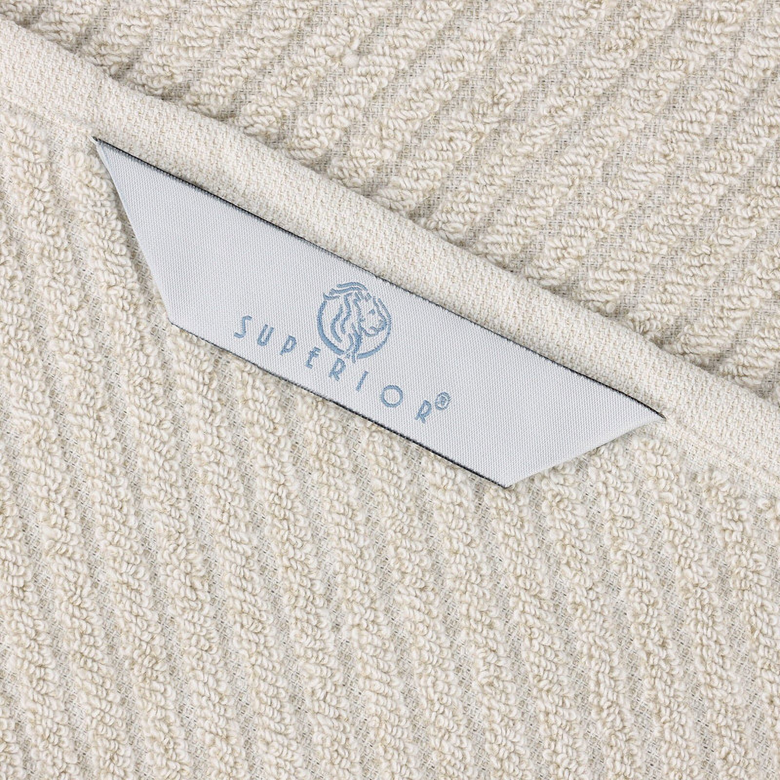 Superior Amelia Viscose Cotton Blend Medium Weight Bath Sheets, Set of 2, Beige