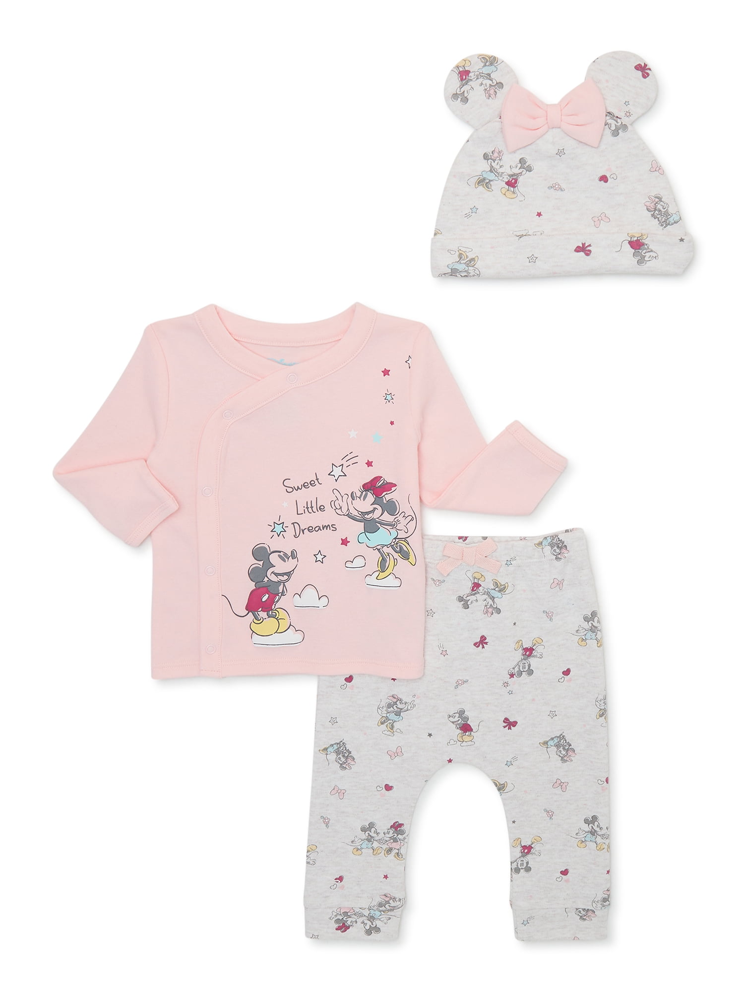 Disney Baby Wishes + Dreams Minnie Mouse Baby Boys and Girls Unisex Take Me Home Set, 3-Piece, Sizes 0-6 Months