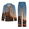 thumbnail image 3 of Christmas Tree Light Women's Long Sleeve Flannel Pajama Set Sleepwear XL, 3 of 5
