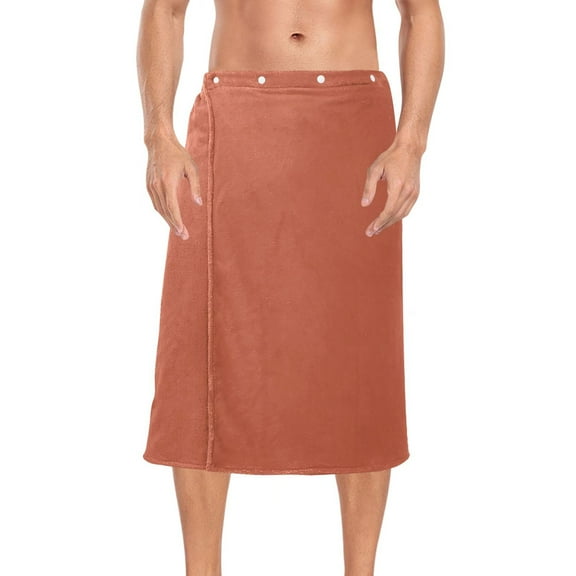 Mens Shower Wrap Adjustable Bath Wrap Towel Body Towels for Gym Shower Sauna Spa Rust Red 60x28