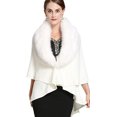 thumbnail image 1 of LinYooLi Women's Faux Fur Collar Shawl Wrap Fashionable Solid Color Poncho Cape Open Front Cardigan for Fall Winter 2022, 1 of 4