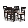 thumbnail image 1 of Baxton Studio Reneau Ensemble de Pub Moderne et Contemporain en Tissu Sable Finition Espresso Brun 5 Pcs, 1 of 5