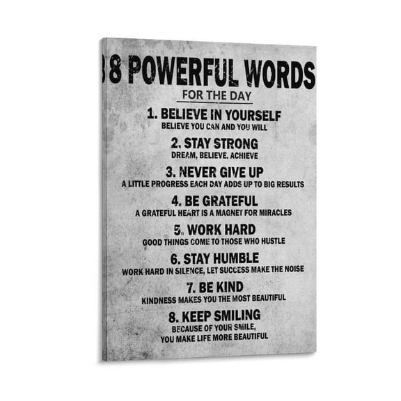 8 Powerful Words of Life Posters Wall Art Painting Canvas Gift Living Room Prints Bedroom Decor Poster Artworks 16x24inch(40x60cm)