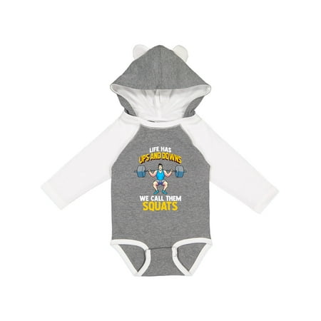 

Inktastic Weightlifting Gym Gift Squats Quote Boys or Girls Long Sleeve Baby Bodysuit