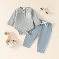 thumbnail image 2 of Gubotare Baby Boy Winter Outfits 2Pcs Baby Boy Fall Gentleman Outfit Romper Dress Shirt with Bowtie + Suspender Pants Formal Suit Clothes Set 0 3 6 9 12 18 24 Months (Grey,3-6 Months), 2 of 8