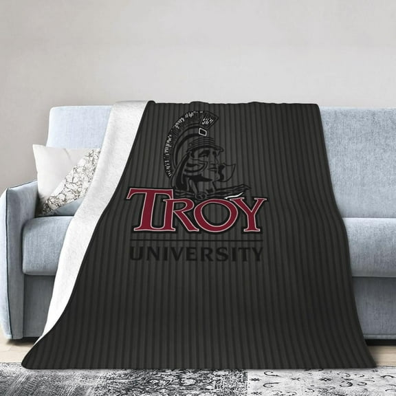Troy University Fleece Blanket, Very Soft Microfiber Flannel Blanket for Couch Warm and Cozy for All Seasons