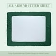 thumbnail image 4 of Elegant Comfort Extra Deep Pocket Single Fitted Sheet 18-24 Inch Deep, Wrinkle-Free, Soft, Smart Pocket, Fits High Mattresses, California King, Hunter Green, 4 of 5