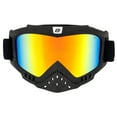 thumbnail image 6 of Birdz Eyewear Toucan Motorcycle Sports Ski & Riding Goggles 3 Pairs w/ Nose Guard Black Frame in Clear Smoke & Red Mirror Lenses, 6 of 7