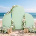 thumbnail image 1 of Ensemble de 3 Housses pour Arche de 5/7,2 Pi en Spandex Extensible, Housse de Fond Ajustée Double Face pour Demi-Lune à Sommet Rond, Studio Photo pour Mariage, Anniversaire, Shower de Bébé, Champagne/vert Pâle/rouge, 1 of 6