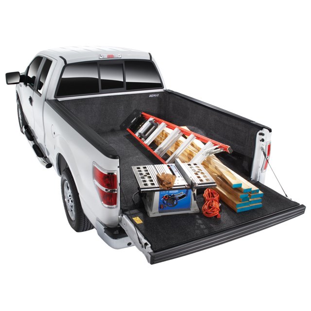 BedRug Bed Liner BRT02LBK Classic; Drop In; Under Bed Rail; Dark Gray; Carpet-Like Polypropylene; Tailgate Liner Included
