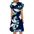 thumbnail image 3 of Fantaslook Women Summer Dresses V Neck Ruffle Sleeve Casual Flowy Sundresses Button Floral Midi Dress with Pockets, 3 of 8