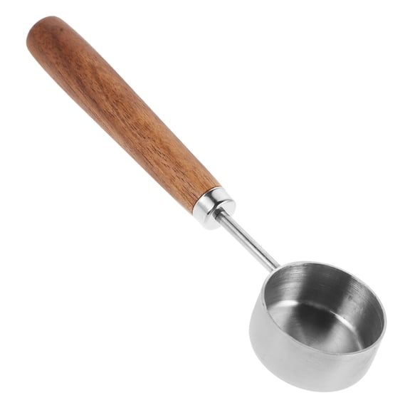 Stainless Steel Coffee Scoop with Comfortable Wooden Handle for Kitchen Use 15ml