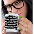 thumbnail image 2 of 3dRose, France text design - white words on black - French souvenir - cool urban graffiti font pattern, 15oz Two-Tone Green Mug, 2 of 7