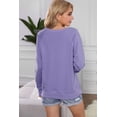 thumbnail image 1 of POGLIP Women's Purple Solid Crew Neck Pullover Sweatshirt, 1 of 6