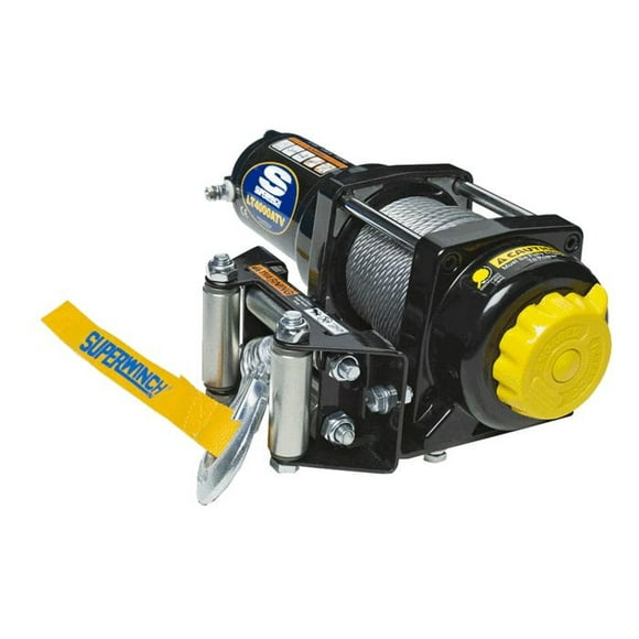 Superwh Winch 1140220 LT Series; Vehicle Mounted; ATV Winch; 12 Volt Electric; 4000 Pound Line Pull Capacity; 50 Foot Wire Rope; Roller Fairlead; Wired Remote