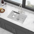thumbnail image 2 of Quartz Kitchen Sink - 28"x19"x9.65" White granite composite Workstation undermount kitchen sink, 2 of 8