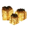 BEELADAN Set of 3 Lighted Gift Boxes Christmas Decorations Xmas Home Gift Box Decorations