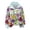 #142-Multicolor, variant on Craaazy Women's Striped Ruffle Collar Carnival Party Graphic Long Sleeve Mardi Gras Tops with Button Gifts