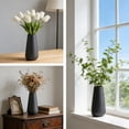 thumbnail image 4 of AuroraX Plastic Dried Flower Vase Small Decorative Desk Vase Matte White Modern Tall Lightweight Home Office Table Vase Black, 4 of 6