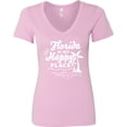 thumbnail image 3 of Inktastic Florida is My Happy Place with Palm Trees Women's V-Neck T-Shirt, 3 of 5