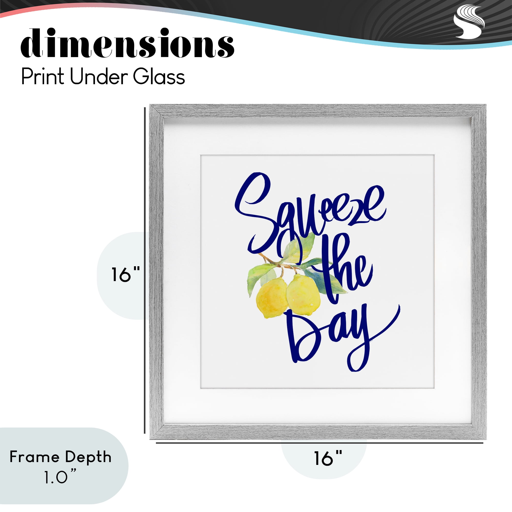 Stupell Industries Cursive Squeeze The Day Gray Framed Print Under Glass, design by Lanie Loreth