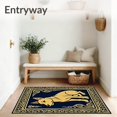 thumbnail image 3 of ODIKA 5'x7' Machine Washable Non-Slip Area Rug, Long Dog Breed Yarn Hook Canvas Project High Traffic Rug, Gold, 634151, 3 of 7