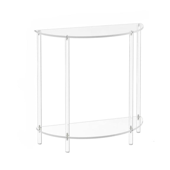 Practical Acrylic Two Shelf Corner Table for Home or Office Daily Use