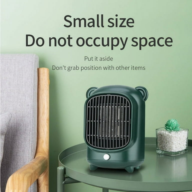 Mini Electric Space Heater Desktop Heating Fan 500W, Emerald