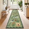 thumbnail image 4 of MJIAexp 2'x8' Jute Animal Dog Floral Kitchen Runner Rug,Woven Texture Machine Washable Runner Rug Non-Slip Rubberback Hallway Runner Laundry Rug Throw Carpet for Living Room Bedroom Dining Room Entry, 4 of 8