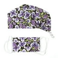 thumbnail image 5 of Toptie Womens Bouffant Sanitary Hat Skull Cap with Sweatband-Navy Bule Floral, 5 of 7