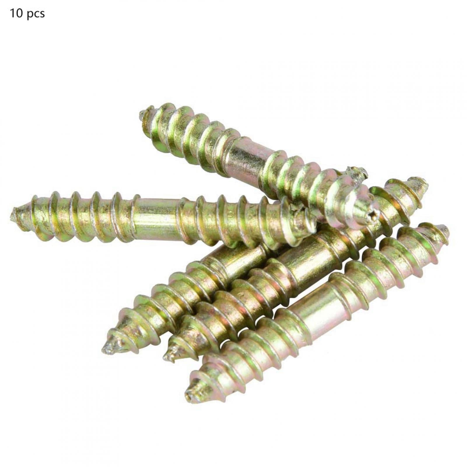 OTVIAP 10pcs 6*40mm Dowel Screw Woodworking Furniture Connector Double