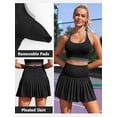 thumbnail image 3 of Alove Womens 2 Pieces Solid Tennis Skirts Building in Short High Waisted Pleated Skirt Sets Seamless Colorblock Golf Outfits Top and Skirt, 3 of 8
