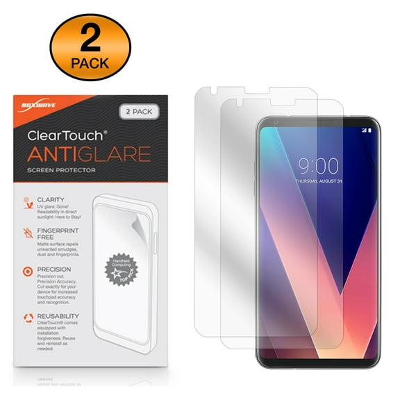 LG V30  Screen Protector, BoxWave® [ClearTouch Anti-Glare (2-Pack)] Anti-Fingerprint Matte Film Skin for LG V30 , V30 | V35 ThinQ