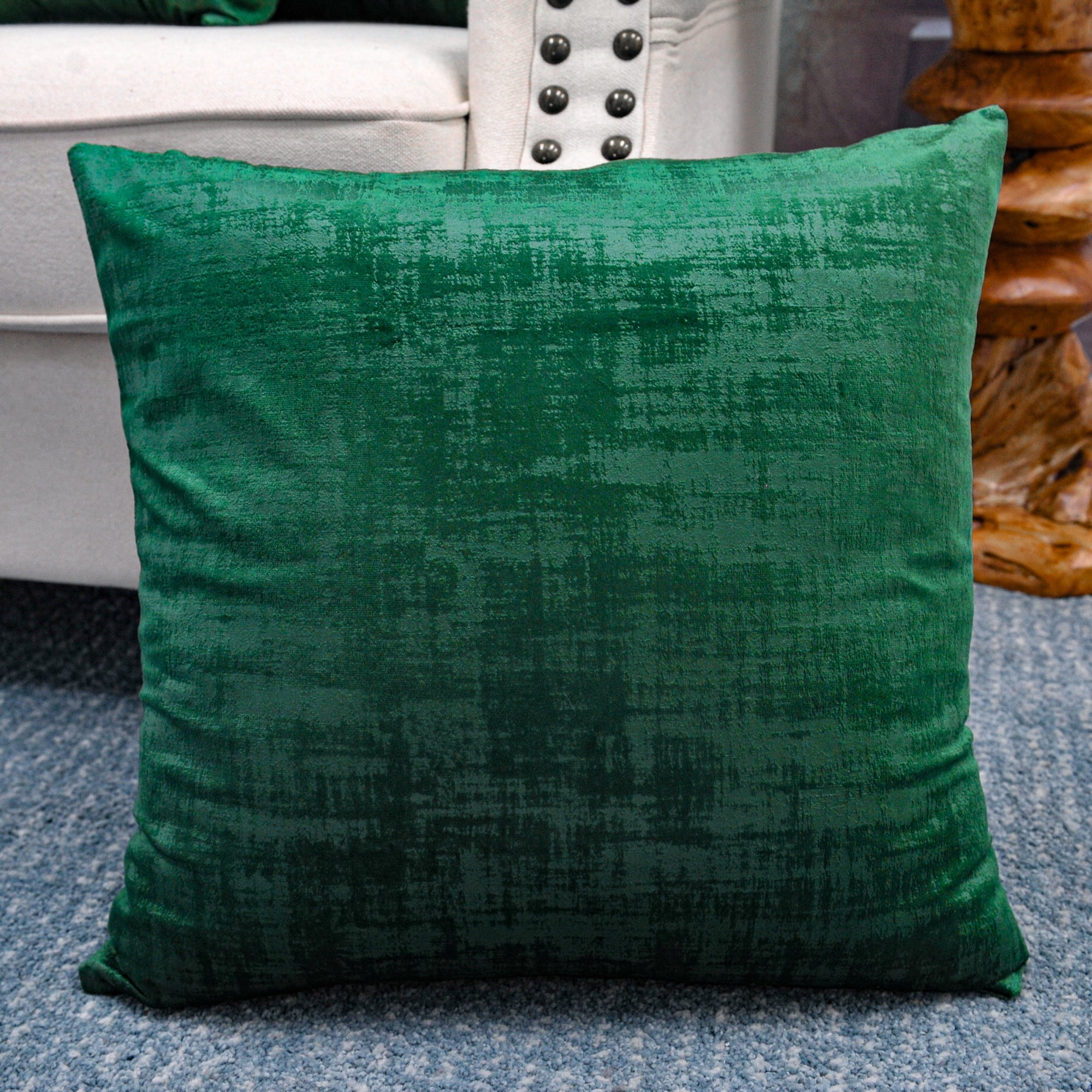 Home Soft Things Textured Velvet 4 Piece Throw Pillow Cover Set - Eden - 20" x 20"