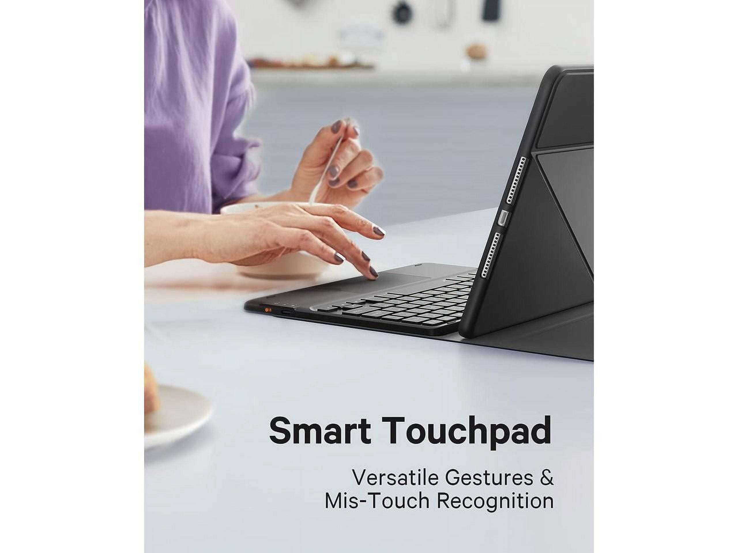 Touchpad Keyboard Case for iPad 10.2 inch 9th 8th 7th 2021/2020/2019, iPad Pro 10.5 inch/iPad Air 3 10.5, Smart Stand Cover with Detachable Wireless Magnetic Keyboard, Pencil Holder
