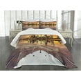 thumbnail image 3 of Ambesonne Travel Quilted Bedspread Set 3 Pcs, Kuwait Cityscape, Queen Size, Multicolor, 3 of 5