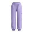 thumbnail image 5 of Women's Solid Color Jogger Pants, Elastic Drawstring Waist Casual Long Trousers with Dual Side Pockets, Comfort Loose Fit Bottoms for Sports and Daily Wear Purple XL(XL), 5 of 7