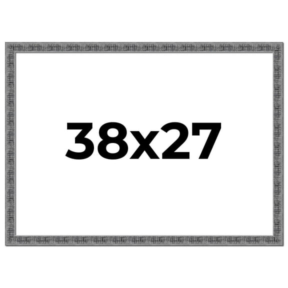 38x27 Frame Silver Black Rustic Sonoma Solid Wood Picture Frame | 1.5 Inch Moulding Width |