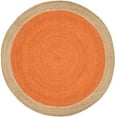 thumbnail image 4 of SAFAVIEH Natural Fiber Cebrail Braided Jute Area Rug, Orange/Natural, 9' x 9' Round, 4 of 6