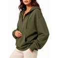 thumbnail image 2 of Women's Hoodies Fall Fashion Outfits Workout Sweatshirts Y2k Winter Zip Up Jackets Oversized Tops Green S, 2 of 7