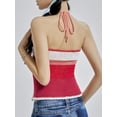 thumbnail image 6 of Women Crop Halter Tops Contrast Color Sleeveless Sweater Camisole for Streetwear, 6 of 10
