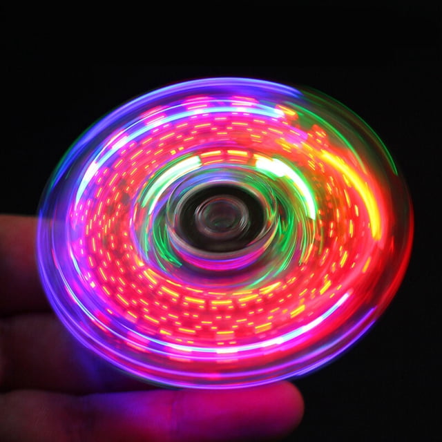Juguete giratorio antiestrés con luz LED transparente para niños y adultos